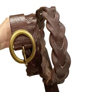 Talbots Women’s Braided Genuine Leather Brown Belt Size 3X